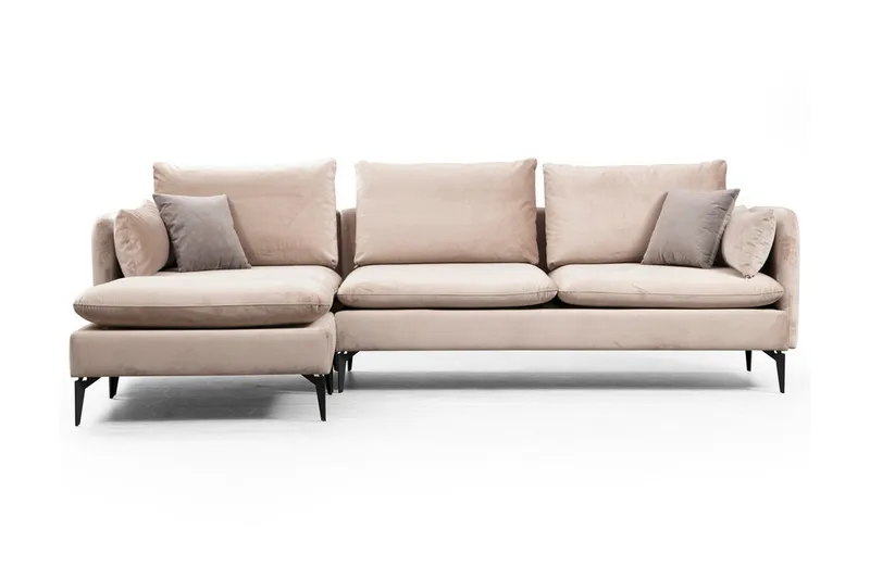 Luces Venstre L-formet Sofa med Sjeselong 289 cm i Stoff, Beige