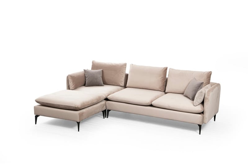 Luces Venstre L-formet Sofa med Sjeselong 289 cm i Stoff - Beige - Møbler - Sofaer - Sofaer med sjeselong