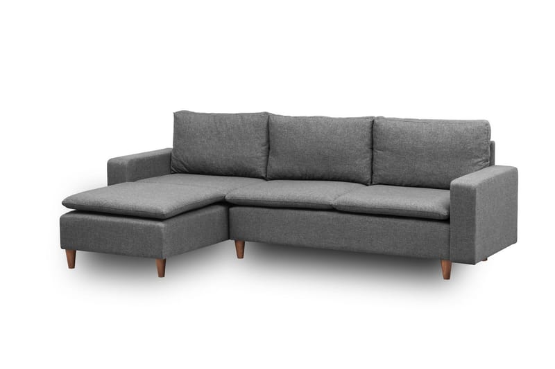 Lungo Sofa med Sjeselong 4-seter - Mørkegrå - Møbler - Sofaer - Sofaer med sjeselong - 4 seters sofa med divan