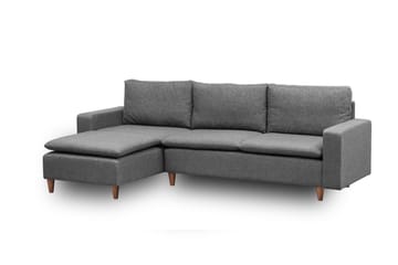 Lungo Sofa med Sjeselong 4-seter - Mørkegrå - Møbler - Sofaer - Sofaer med sjeselong - 4 seters sofa med divan