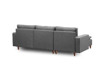 Lungo Sofa med Sjeselong 4-seter - Mørkegrå - Møbler - Sofaer - Sofaer med sjeselong - 4 seters sofa med divan