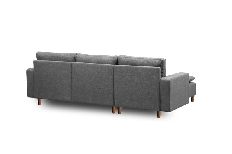 Lungo Sofa med Sjeselong 4-seter - Mørkegrå - Møbler - Sofaer - Sofaer med sjeselong - 4 seters sofa med divan