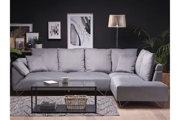 Lunnera 4-seter Hjørnesofa Venstre - Grå - Møbler - Sofaer - Sofaer med sjeselong - 4 seters sofa med divan