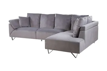 Lunnera 4-seter Hjørnesofa Venstre - Grå - Møbler - Sofaer - Sofaer med sjeselong - 4 seters sofa med divan