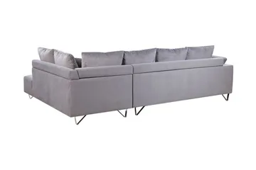 Lunnera 4-seter Hjørnesofa Venstre - Grå - Møbler - Sofaer - Sofaer med sjeselong - 4 seters sofa med divan