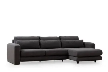 Makhan 3-seter Høyre L-formet Sofa med Sjeselong i Bouclé - Antracitt - Møbler - Sofaer - Sofaer med sjeselong - 3 seters sofa med divan