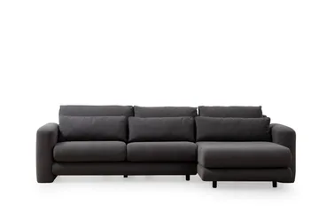 Makhan 3-seter Høyre L-formet Sofa med Sjeselong i Bouclé - Antracitt - Møbler - Sofaer - Sofaer med sjeselong - 3 seters sofa med divan