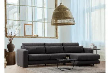 Makhan 3-seter Høyre L-formet Sofa med Sjeselong i Bouclé - Antracitt - Møbler - Sofaer - Sofaer med sjeselong - 3 seters sofa med divan