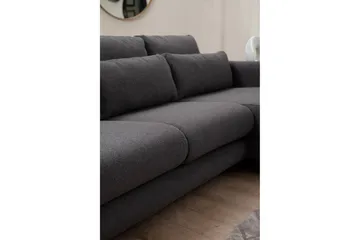 Makhan 3-seter Høyre L-formet Sofa med Sjeselong i Bouclé - Antracitt - Møbler - Sofaer - Sofaer med sjeselong - 3 seters sofa med divan