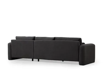 Makhan 3-seter Høyre L-formet Sofa med Sjeselong i Bouclé - Antracitt - Møbler - Sofaer - Sofaer med sjeselong - 3 seters sofa med divan
