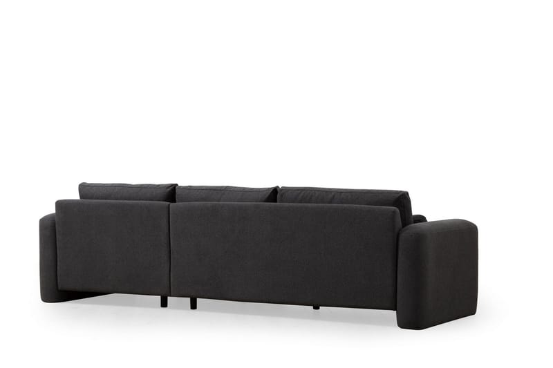 Makhan 3-seter Høyre L-formet Sofa med Sjeselong i Bouclé - Antracitt - Møbler - Sofaer - Sofaer med sjeselong - 3 seters sofa med divan