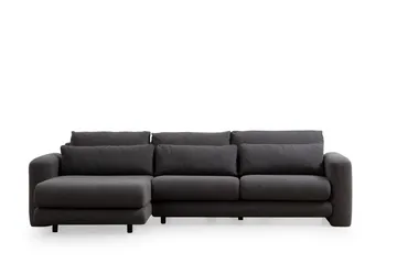 Makhan 3-seter Venstre L-formet Sofa med Sjeselong i Bouclé - Antracitt - Møbler - Sofaer - Sofaer med sjeselong - 3 seters sofa med divan