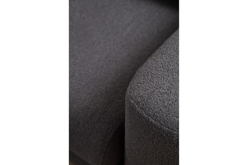 Makhan 3-seter Venstre L-formet Sofa med Sjeselong i Bouclé - Antracitt - Møbler - Sofaer - Sofaer med sjeselong - 3 seters sofa med divan