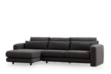 Makhan 3-seter Venstre L-formet Sofa med Sjeselong i Bouclé - Antracitt - Møbler - Sofaer - Sofaer med sjeselong - 3 seters sofa med divan