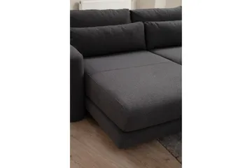 Makhan 3-seter Venstre L-formet Sofa med Sjeselong i Bouclé - Antracitt - Møbler - Sofaer - Sofaer med sjeselong - 3 seters sofa med divan