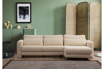 Makhan Sofa med Sjeselong 3-seter - Beige - Møbler - Sofaer - Sofaer med sjeselong - 3 seters sofa med divan