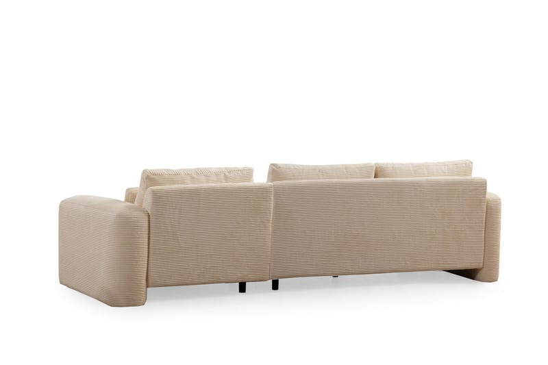 Makhan Sofa med Sjeselong 3-seter - Beige - Møbler - Sofaer - Sofaer med sjeselong - 3 seters sofa med divan