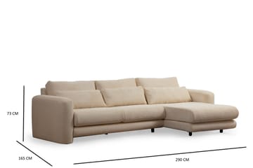 Makhan Sofa med Sjeselong 3-seter - Beige - Møbler - Sofaer - Sofaer med sjeselong - 3 seters sofa med divan
