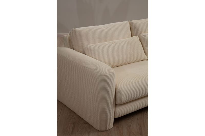 Makhan Sofa med Sjeselong 3-seter - Beige - Møbler - Sofaer - Sofaer med sjeselong - 3 seters sofa med divan
