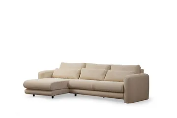 Makhan Sofa med Sjeselong 3-seter - Beige - Møbler - Sofaer - Sofaer med sjeselong - 3 seters sofa med divan