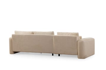 Makhan Sofa med Sjeselong 3-seter - Beige - Møbler - Sofaer - Sofaer med sjeselong - 3 seters sofa med divan