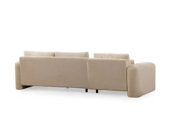Makhan Sofa med Sjeselong 3-seter - Beige - Møbler - Sofaer - Sofaer med sjeselong - 3 seters sofa med divan