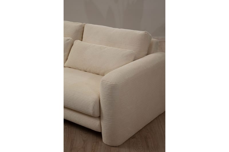 Makhan Sofa med Sjeselong 3-seter - Beige - Møbler - Sofaer - Sofaer med sjeselong - 3 seters sofa med divan