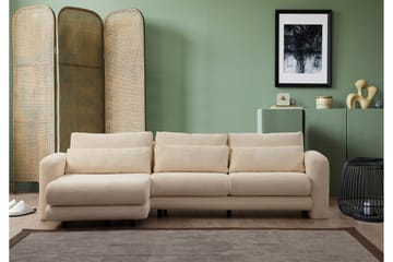 Makhan Sofa med Sjeselong 3-seter - Beige - Møbler - Sofaer - Sofaer med sjeselong - 3 seters sofa med divan