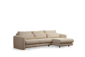 Makhan Sofa med Sjeselong 3-seter - Beige - Møbler - Sofaer - Sofaer med sjeselong - 3 seters sofa med divan