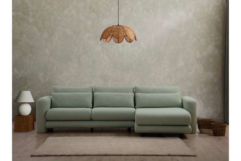 Makhan Sofa med Sjeselong 3-seter - Grønn - Møbler - Sofaer - Sofaer med sjeselong - 3 seters sofa med divan
