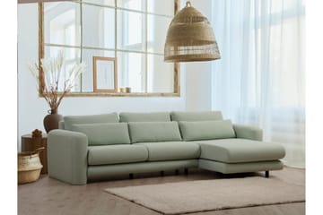 Makhan Sofa med Sjeselong 3-seter - Grønn - Møbler - Sofaer - Sofaer med sjeselong - 3 seters sofa med divan
