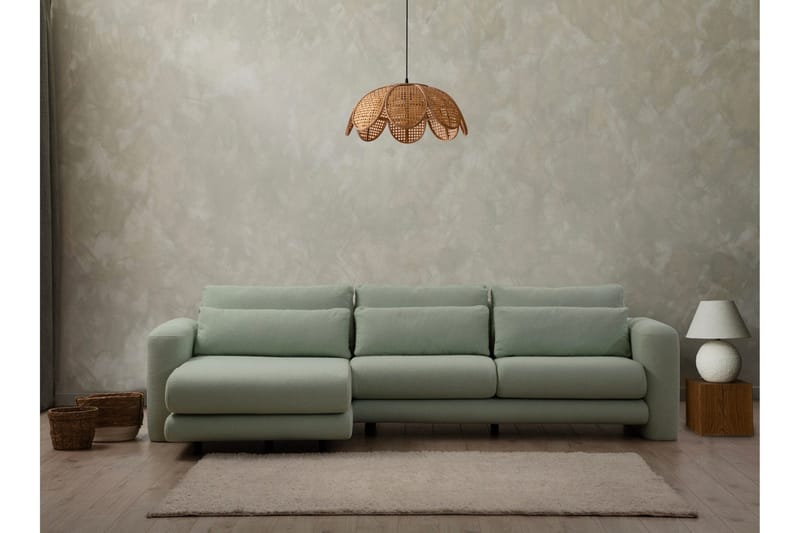 Makhan Sofa med Sjeselong 3-seter - Grønn - Møbler - Sofaer - Sofaer med sjeselong - 3 seters sofa med divan