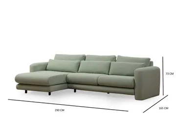 Makhan Sofa med Sjeselong 3-seter - Grønn - Møbler - Sofaer - Sofaer med sjeselong - 3 seters sofa med divan