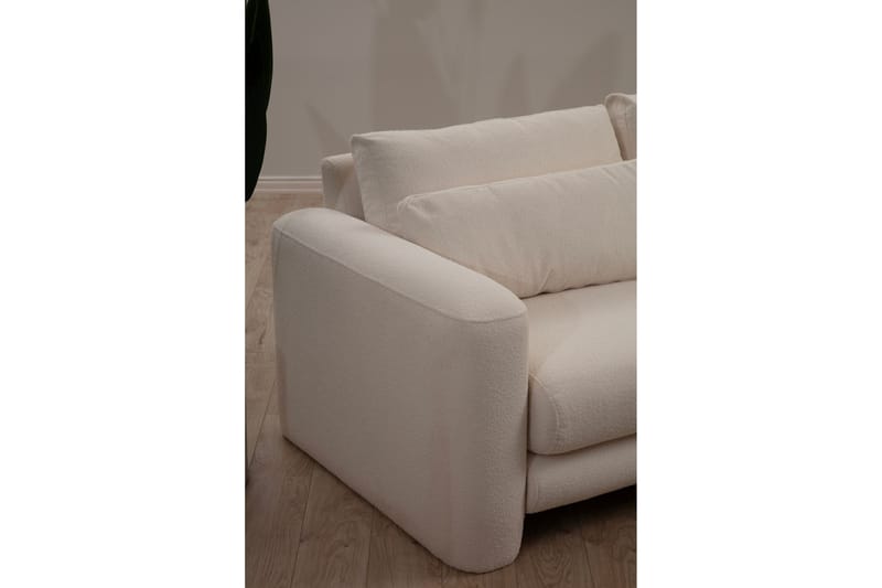 Makhan Sofa med Sjeselong 3-seter - Lys beige - Møbler - Sofaer - Sofaer med sjeselong - 3 seters sofa med divan