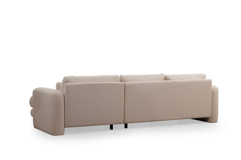 Makhan Sofa med Sjeselong 3-seter - Lys beige - Møbler - Sofaer - Sofaer med sjeselong - 3 seters sofa med divan