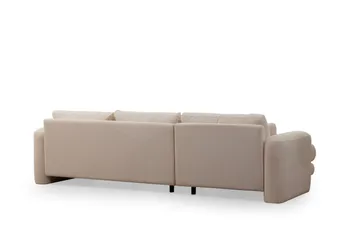 Makhan Sofa med Sjeselong 3-seter - Lys beige - Møbler - Sofaer - Sofaer med sjeselong - 3 seters sofa med divan