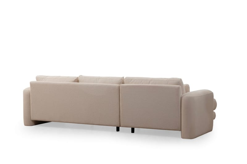 Makhan Sofa med Sjeselong 3-seter - Lys beige - Møbler - Sofaer - Sofaer med sjeselong - 3 seters sofa med divan