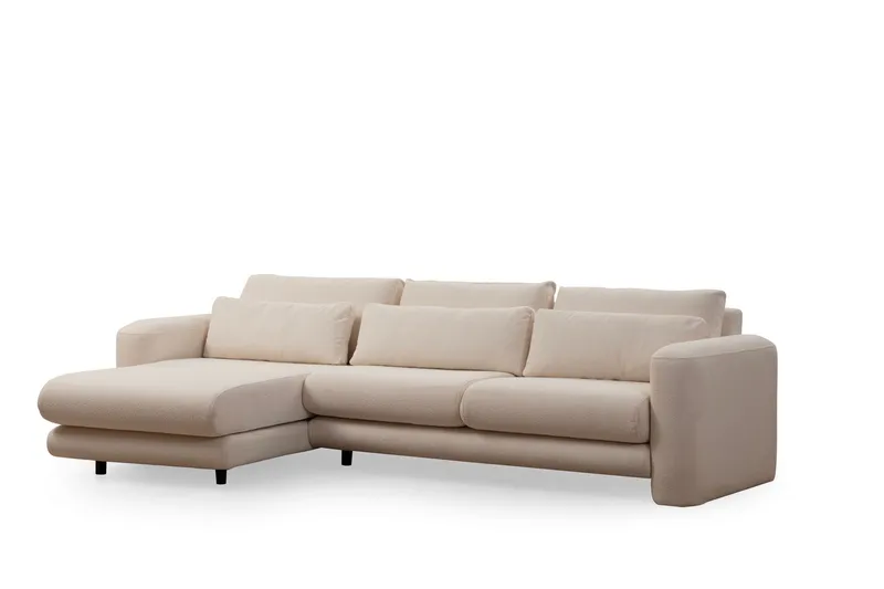 Makhan Sofa med Sjeselong 3-seter, Lys beige
