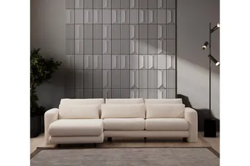 Makhan Sofa med Sjeselong 3-seter - Lys beige - Møbler - Sofaer - Sofaer med sjeselong - 3 seters sofa med divan