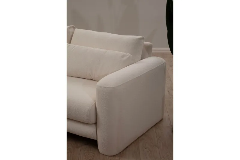 Makhan Sofa med Sjeselong 3-seter - Lys beige - Møbler - Sofaer - Sofaer med sjeselong - 3 seters sofa med divan