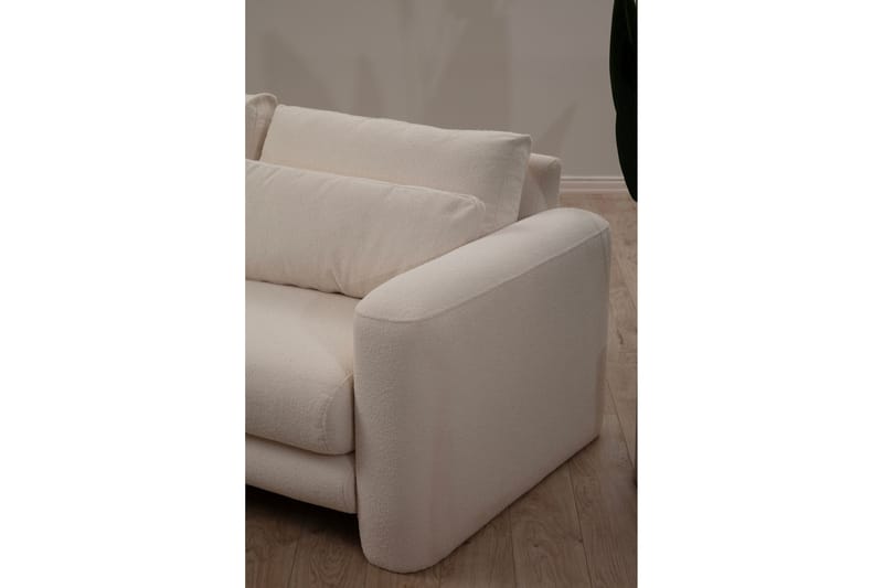 Makhan Sofa med Sjeselong 3-seter - Lys beige - Møbler - Sofaer - Sofaer med sjeselong - 3 seters sofa med divan