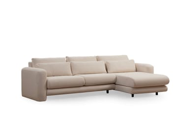 Makhan Sofa med Sjeselong 3-seter - Lys beige - Møbler - Sofaer - Sofaer med sjeselong - 3 seters sofa med divan