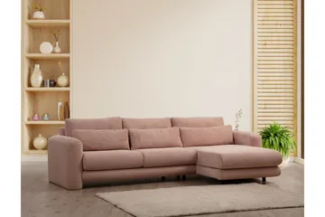 Makhan Sofa med Sjeselong 3-seter - Rosa - Møbler - Sofaer - Sofaer med sjeselong - 3 seters sofa med divan