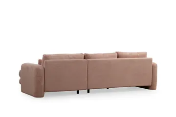 Makhan Sofa med Sjeselong 3-seter - Rosa - Møbler - Sofaer - Sofaer med sjeselong - 3 seters sofa med divan