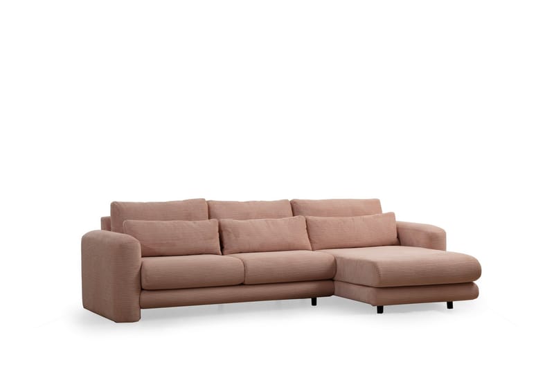 Makhan Sofa med Sjeselong 3-seter - Rosa - Møbler - Sofaer - Sofaer med sjeselong - 3 seters sofa med divan