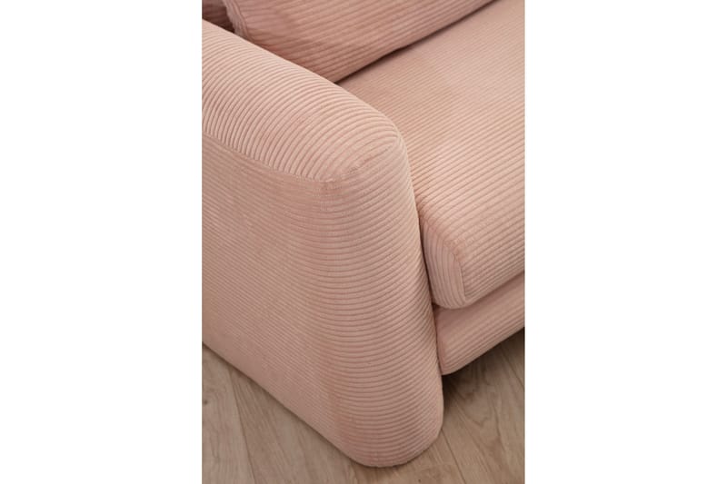 Makhan Sofa med Sjeselong 3-seter - Rosa - Møbler - Sofaer - Sofaer med sjeselong - 3 seters sofa med divan