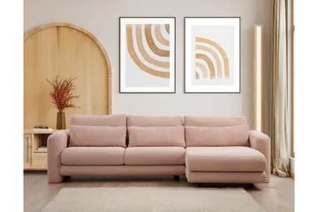 Makhan Sofa med Sjeselong 3-seter - Rosa - Møbler - Sofaer - Sofaer med sjeselong - 3 seters sofa med divan