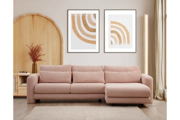 Makhan Sofa med Sjeselong 3-seter - Rosa - Møbler - Sofaer - Sofaer med sjeselong - 3 seters sofa med divan