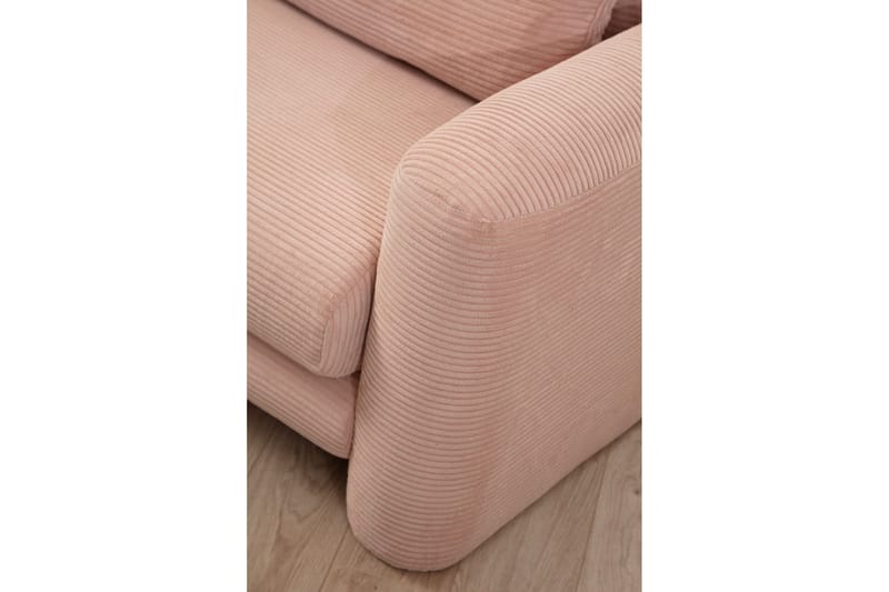 Makhan Sofa med Sjeselong 3-seter - Rosa - Møbler - Sofaer - Sofaer med sjeselong - 3 seters sofa med divan