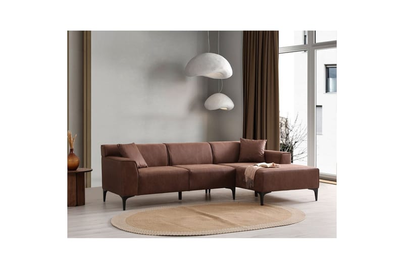 Malpani Sofa med Divan 3-sits - Cognac - Møbler - Sofaer - Sofaer med sjeselong - 4 seters sofa med divan